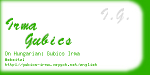 irma gubics business card